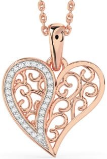 Diamond Rose Gold Heart Necklace