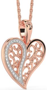 Diamond Rose Gold Heart Necklace