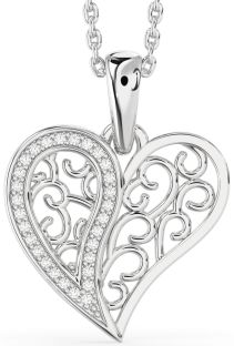 Diamond White Gold Heart Necklace