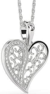 Diamond White Gold Heart Necklace