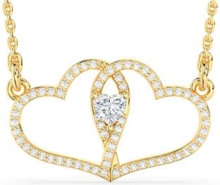 Large Diamond Gold Heart Necklace