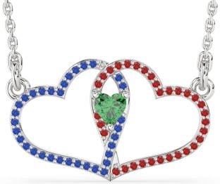 Large Platinum Heart Necklace