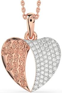Diamond Rose Gold Heart Necklace