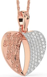 Diamond Rose Gold Heart Necklace