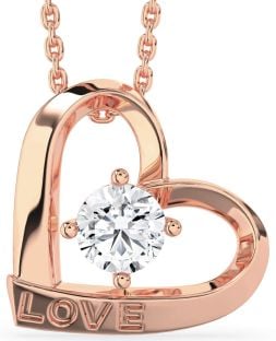 Diamond Rose Gold Heart Necklace