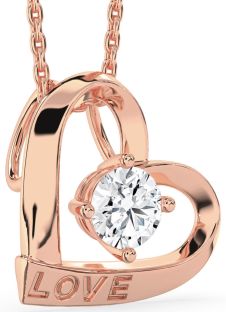 Diamond Rose Gold Heart Necklace
