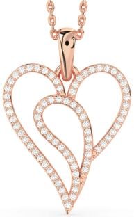 Diamond Rose Gold Heart Necklace