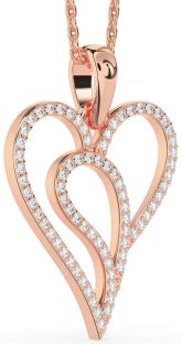 Diamond Rose Gold Heart Necklace