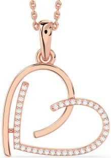 Diamond Rose Gold Heart Necklace