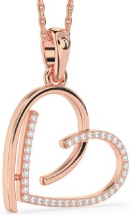 Diamond Rose Gold Heart Necklace
