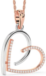 Diamond White Rose Gold Heart Necklace
