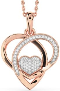 Diamond Rose Gold Heart Necklace