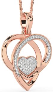 Diamond Rose Gold Heart Necklace