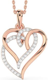 Diamond Rose Gold Heart Necklace
