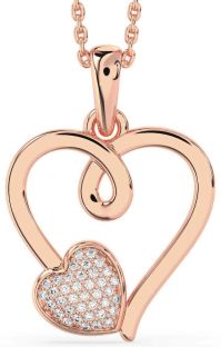 Diamond Rose Gold Heart Necklace