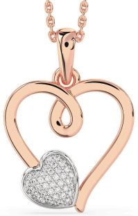Diamond White Rose Gold Heart Necklace