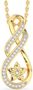 Diamond Gold Infinity Flower Necklace