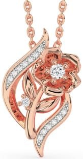 Diamond Rose Gold Flower Necklace