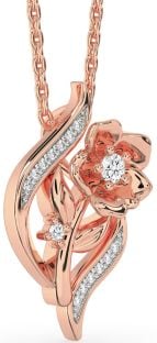 Diamond Rose Gold Flower Necklace