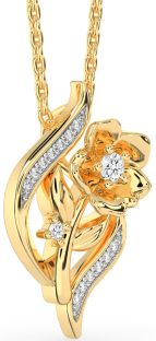 Diamond Gold Flower Necklace