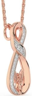 Diamond Rose Gold Infinity Angel Necklace