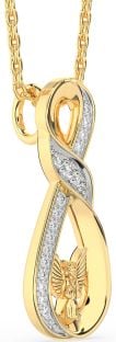 Diamond Gold Infinity Angel Necklace