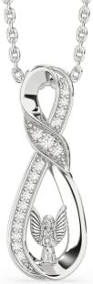 Diamond White Gold Infinity Angel Necklace