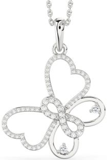 Large Diamond Platinum Butterfly Infinity Necklace