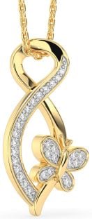 Diamond Gold Infinity Butterfly Necklace