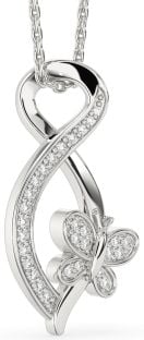 Diamond White Gold Infinity Butterfly Necklace