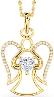 Diamond Gold Angel Heart Necklace