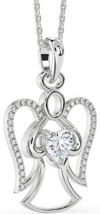 Diamond White Gold Angel Heart Necklace