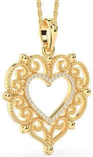 Large Diamond Gold Heart Necklace