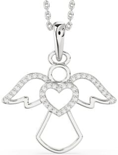 Diamond White Gold Angel Heart Necklace