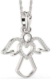 Diamond White Gold Angel Heart Necklace