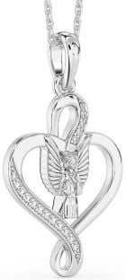 Diamond White Gold Heart Angel Necklace