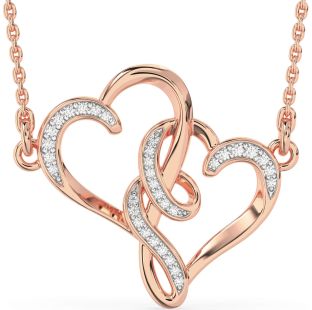 Diamond Rose Gold Heart Necklace