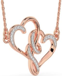 Diamond Rose Gold Heart Necklace