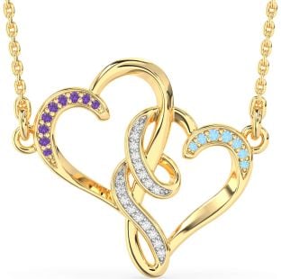 Gold Silver Heart Necklace
