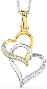 Diamond White Yellow Gold Heart Necklace
