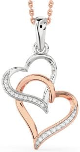 Diamond White Rose Gold Heart Necklace