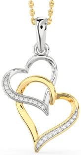 Diamond White Yellow Gold Heart Necklace