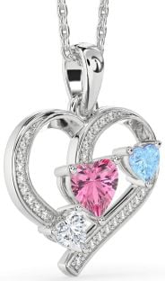 Diamond Platinum Heart Mother's Necklace