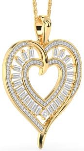 Large Diamond Gold Heart Necklace