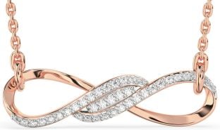 Diamond Rose Gold Infinity Necklace