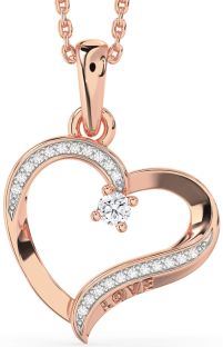 Diamond Rose Gold Heart Necklace