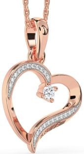 Diamond Rose Gold Heart Necklace