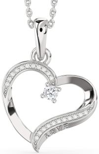 Diamond White Gold Heart Necklace
