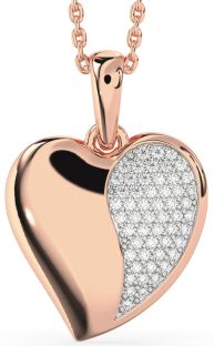 Diamond Rose Gold Heart Necklace