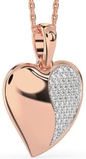 Diamond Rose Gold Heart Necklace